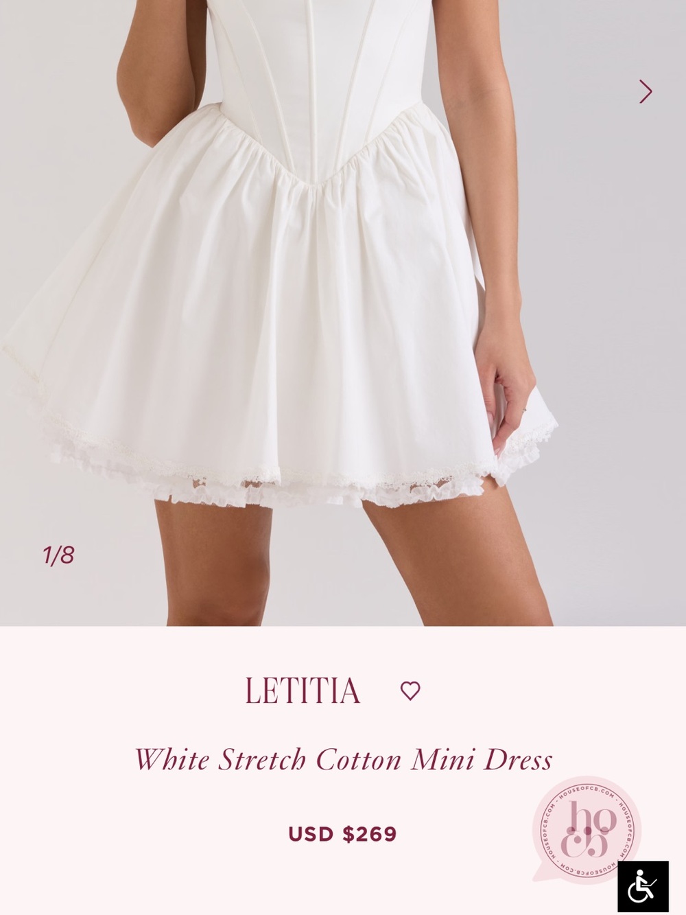 White Lace-Trim Corset Mini Dress